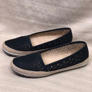 Naturalizer Rackley Black Perforated N5 Comfort Espadrille Slip-On Spring Summer